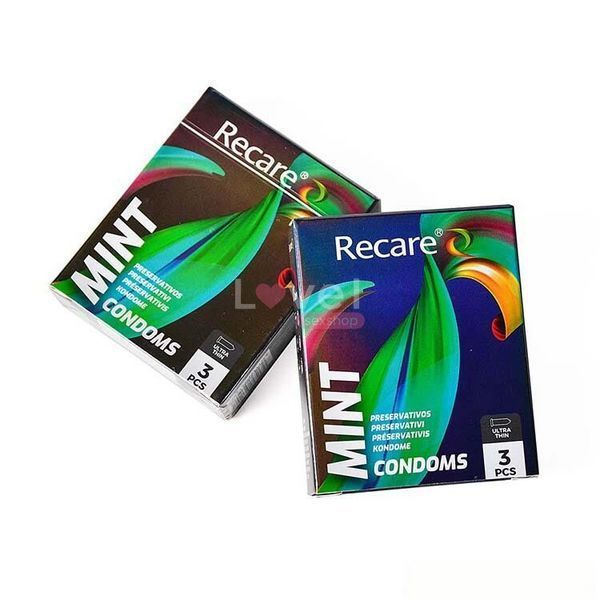 Презервативы Holographic Recare Ultra Thin Mint Condoms 3шт, ультратонкие, аромат: мята SX3331 фото