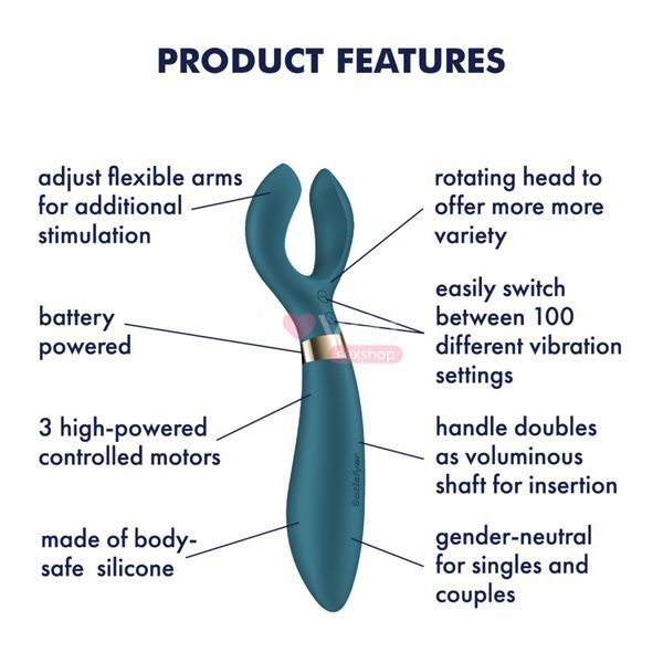 Вибратор для пар Satisfyer Endless Fun Battery Series, три мотора, многофункциональный SX3842 фото