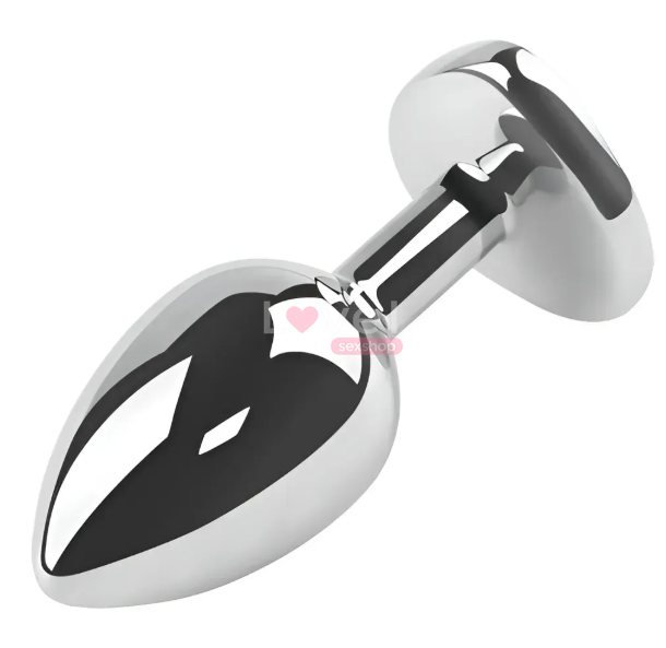 Анальна пробка з кристалом EGZO Silver Heart Plug Blue size M 6611717004-15 фото