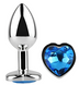 Анальна пробка з кристалом EGZO Silver Heart Plug Blue size M 6611717004-15 фото 1