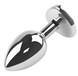 Анальна пробка з кристалом EGZO Silver Heart Plug Blue size M 6611717004-15 фото 2
