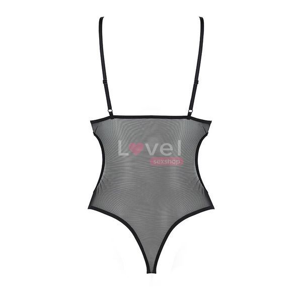 Боді з ажурним ліфом Passion CHRISTA BODY XXL/XXXL, black SO5755 фото