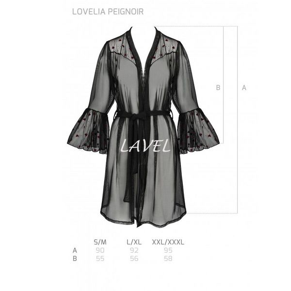 Воздушный пеньюар LOVELIA PEIGNOIR black S/M - Passion SO4772 фото