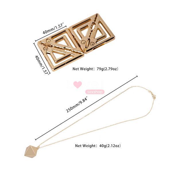 Затискачі для сосків з важкою підвіскою LOCKINK Adjustable Nipple Clamps with Heavy Pendant - Golden SX0846 фото