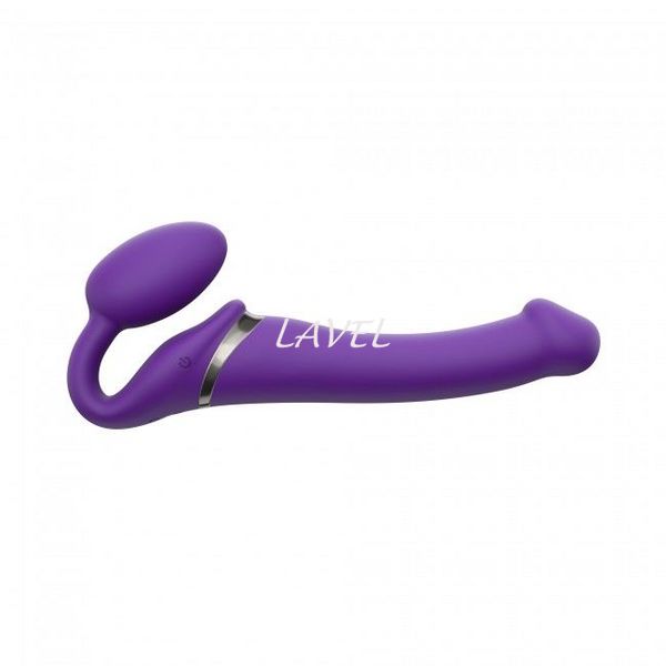 Безремінний страпон з вібрацією Strap-On-Me Vibrating Violet M, діаметр 3,3 см, пульт ДК, регульован SO3825 фото