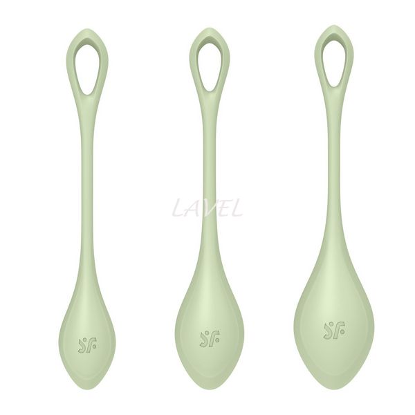 Набор йони бусин Satisfyer Yoni Power 2 Light Green, диаметр 2-2,5-3см, вес 22-44-73гр SO5549 фото