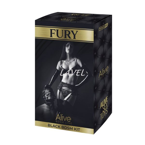 Набір для BDSM Alive FURY Black BDSM Kit, 10 предметів SO6324 фото