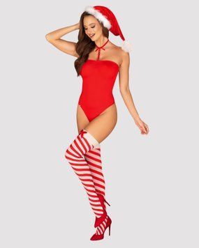 Боди Obsessive Kissmas teddy red S/M SX1152 фото