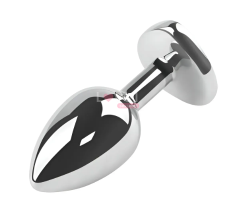 Анальна пробка з кристалом EGZO Silver Heart Plug Red size S MSH-04S фото