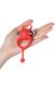 Ерекційне кільце з вібацією та хвостиком JOS Nick, силікон, червоне (діаметр 3,6cm) 661100782021 фото 4