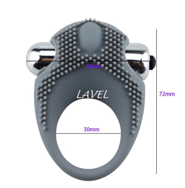 Эрекционное кольцо с вибрацией на пенис Lom Penis Ring Vibrating Gray LAV2000180 фото