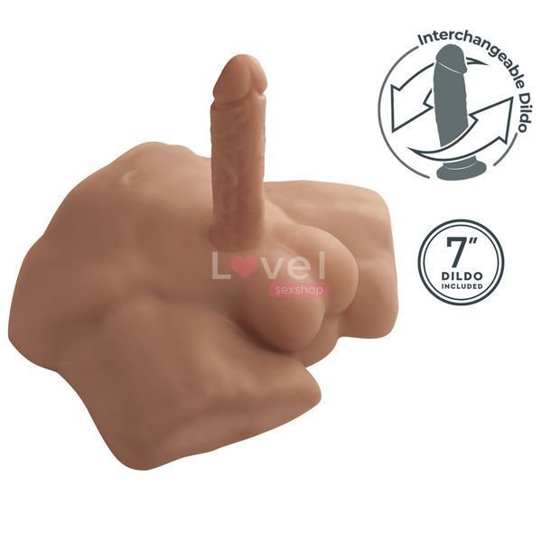 Півторс з фалоімітатором на присосці SilexD Apollo S Male Torso Caramel SX0813 фото