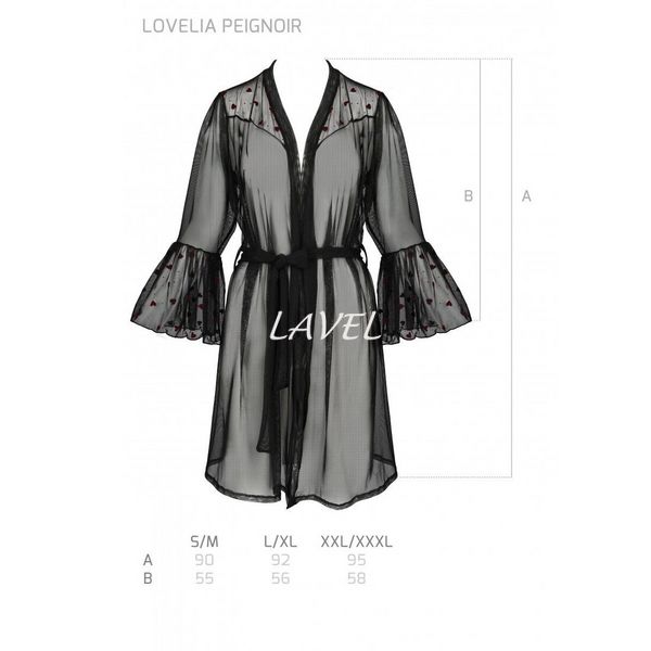 Повітряний пеньюар Passion LOVELIA PEIGNOIR XXL/XXXL, black SO4773 фото