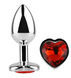 Анальна пробка з кристалом EGZO Silver Heart Plug Red size S MSH-04S фото 1