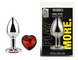 Анальна пробка з кристалом EGZO Silver Heart Plug Red size S MSH-04S фото 2
