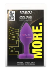 Силиконовая анальная пробка EGZO Silicone Violet Heart Plug Red, size S SVH-03S фото