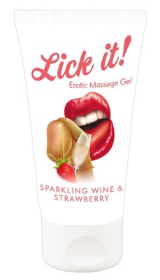 Масажний гель - Lick It! Sparkling Wine And Strawberry, 50 мл 71326257440000 фото
