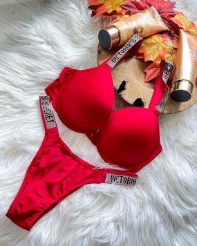 Комплект Victoria&rsquo;s Secret красный 75B TNS1078 фото
