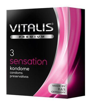 Стимулирующие презервативы с точками и ребрышками Vitalis premium Sensation, 3 шт. VI7876 фото