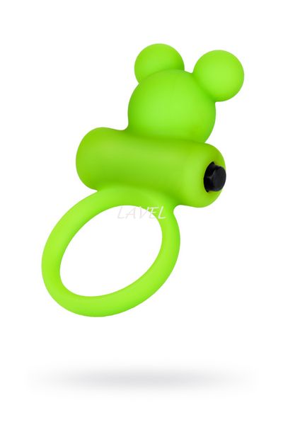 Эрекционное кольцо с вибрацией на пенис A-Toys By Toyfa, силикон мишка, зеленое, ø 3,1 см. 661100768018 фото