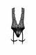 Боді Noir Handmade F297 Libido, XXL, чорне, мереживо, низ під латекс, відкритий доступ, гартери SX0223 фото 5