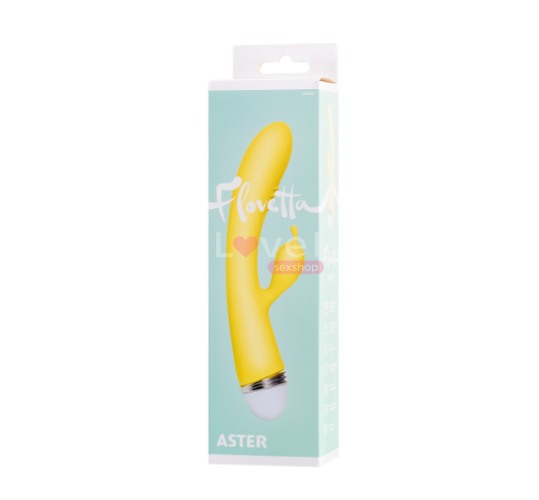 Вибратор с клиторальным стимулятором Flovetta By Toyfa Aster, силикон, желтый, 22 см 661100457701 фото
