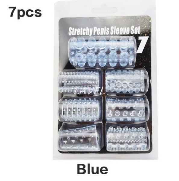 Набір насадок на член Penis Sleeve Set, 7шт Blue LAV2000161 фото