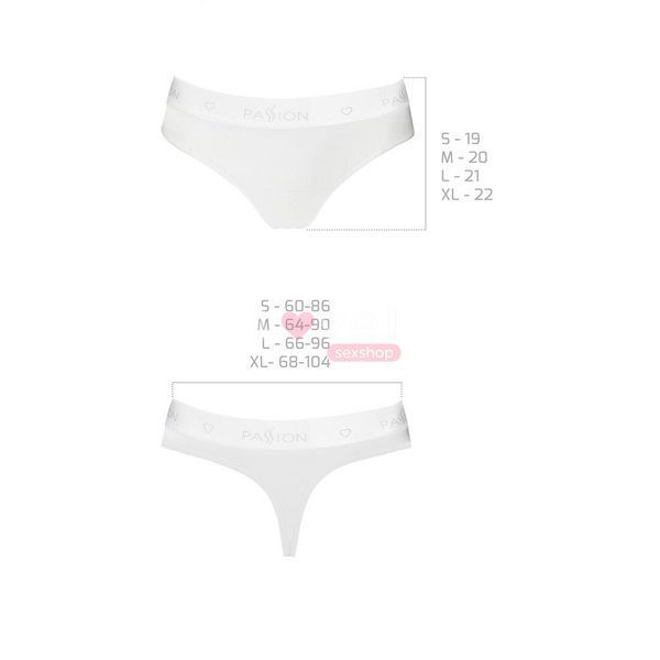Трусики-бразиліана з бавовни Passion PS005 PANTIES XL, white SO4226 фото