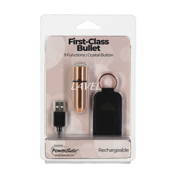 Віброкуля PowerBullet First-Class Bullet 2.5″ з Key Chain Pouch, Rose Gold, 9 режимів вібрації SO6847 фото