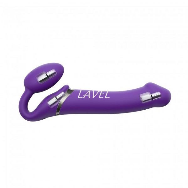 Безремневой страпон с вибрацией Strap-On-Me Vibrating Violet XL, диам. 4,5см, пульт ДУ, регулируемый SO3827 фото