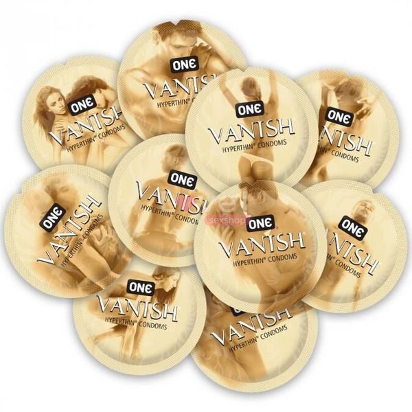 Набір презервативів ONE Vanish Hyperthin, 100 шт, ультратонкі, зі змазкою, паковання-тубус SX0735 фото