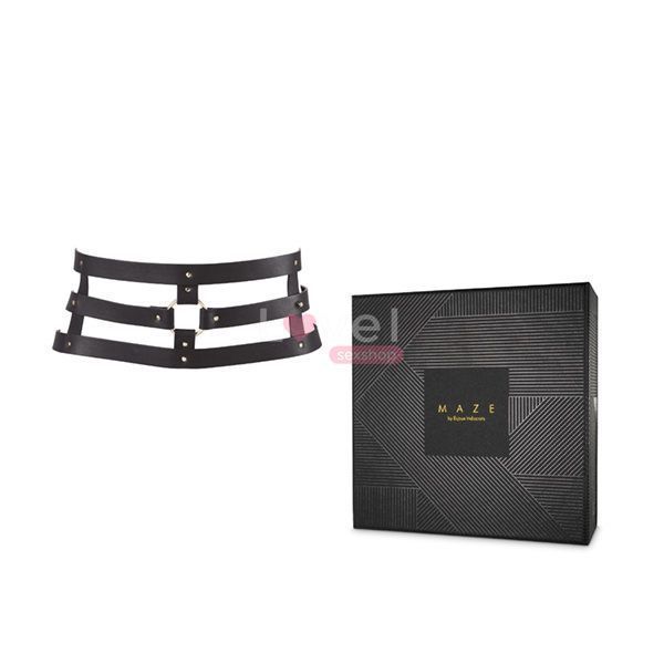 Портупея-пояс Bijoux Indiscrets MAZE - Wide Belt and Restraints Black, экокожа SO2680 фото
