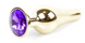 Анальна пробка - Jewellery Gold Butt Plug Purple 62530064-00070 фото 1