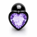 Металева анальна пробка Ouch! Heart Gem, розмір S, колір: чорний/фіолетовий  OU493347 фото 3