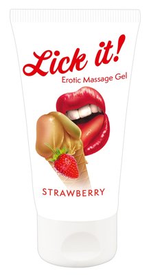 Массажный гель – Lick It! Strawberry, 50 мл 71326257360000 фото