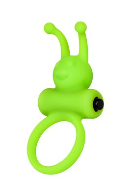 Эрекционное кольцо с вибрацией на пенис A-Toys By Toyfa, силикон, зеленое, ø 3,1 см 661100768017 фото