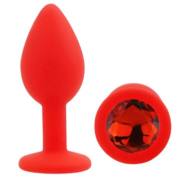 Силіконова анальна пробка EGZO Silicone Red Round Plug Red, size S SRR-03S фото