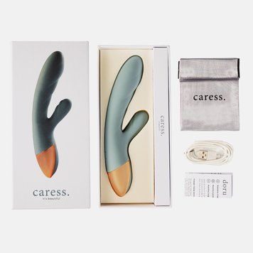 Вібратор кролик Caress. Doru. Блакитний DB006 фото