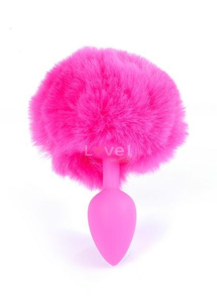 Анальна пробка з хвостиком Jewellery Silicon Plug Bunny Tail Pink, рожева 62530064-00099 фото