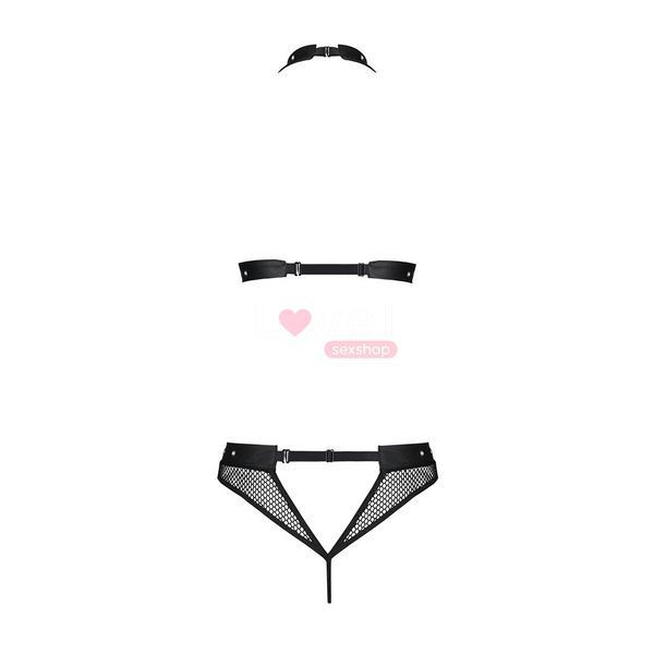 Белье с открытым доступом Passion MOONLIGHT SET S/M black, топ, стринги SO8452 фото