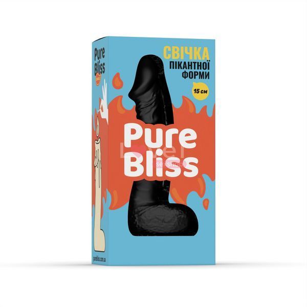 Свічка у вигляді члена Pure Bliss MINI Black 15 см SX1643 фото