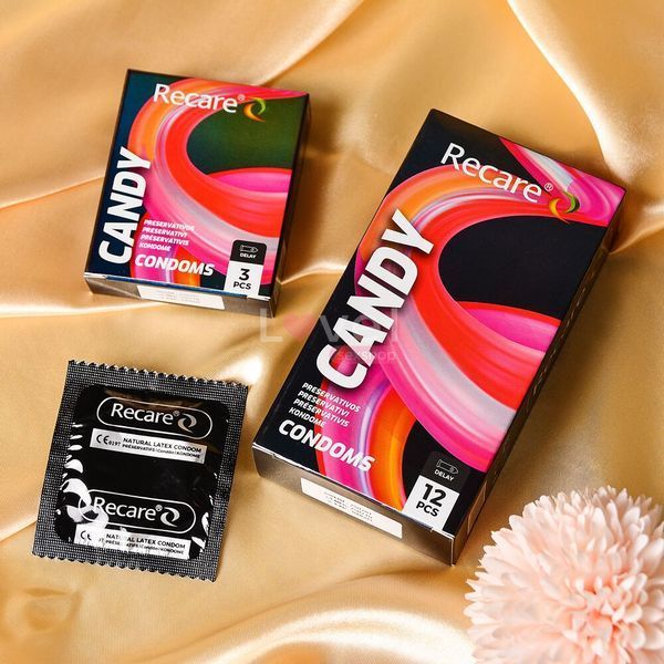 Презервативи Holographic Recare Delay Candy Condoms 3 шт, пролонгувальний ефект,  аромат цукерки SX3330 фото