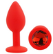 Силиконовая анальная пробка EGZO Silicone Red Round Plug Red, size S SRR-03S фото 1