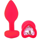 Силиконовая анальная пробка EGZO Silicone Pink Heart Plug Pink, size S SPH-06S фото 1