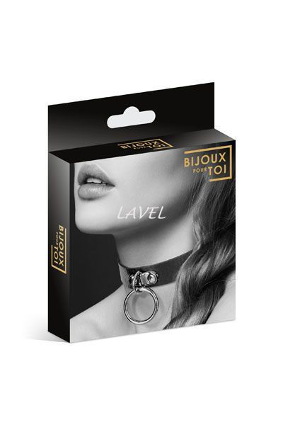 Чокер с кольцом для поводка Bijoux Pour Toi - FETISH Black, экокожа SO1879 фото