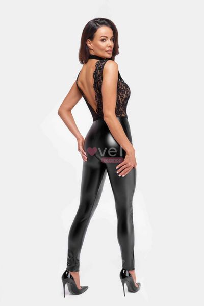 Комбинезон Noir Handmade F298 Libido Deep-V catsuit with collar and pearl chain - S SX0225 фото