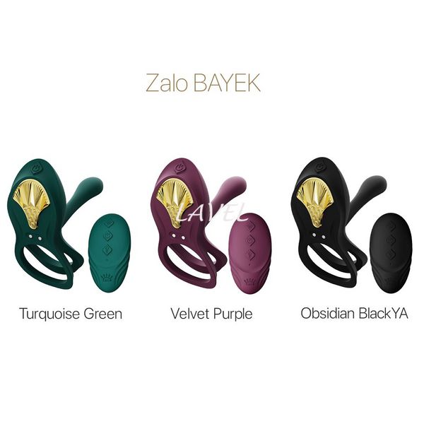 Смарт-эрекционное кольцо Zalo BAYEK Turquoise Green, двойное с вводимой частью, пульт ДУ SO6644 фото