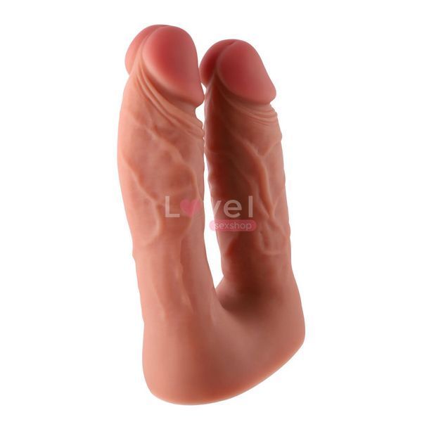Подвійний фалоімітатор для секс-машин Hismith Silicone Double Penetrator Dildo, система KlicLok SX4008 фото
