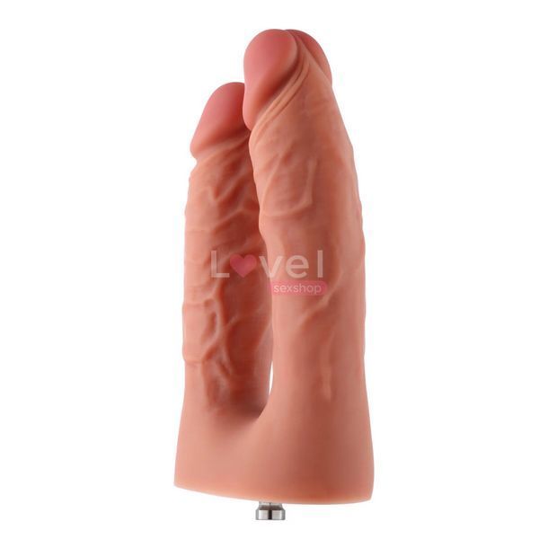 Подвійний фалоімітатор для секс-машин Hismith Silicone Double Penetrator Dildo, система KlicLok SX4008 фото