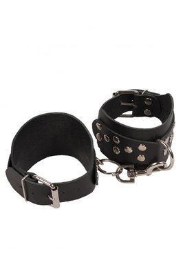 Кожаные наручники на лодыжки Leather Leg Cuffs, Black 51420280174 фото